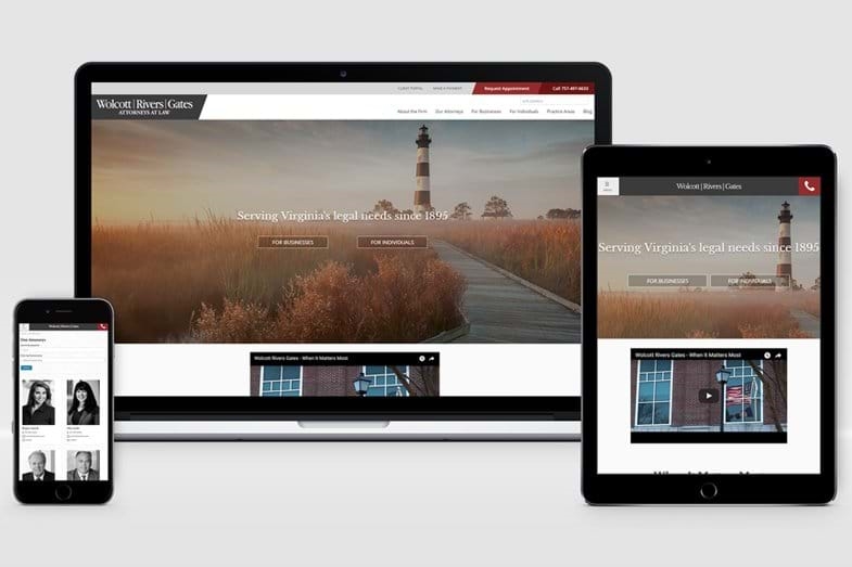 Wolcott Rivers Gates website redesign showcase presentation