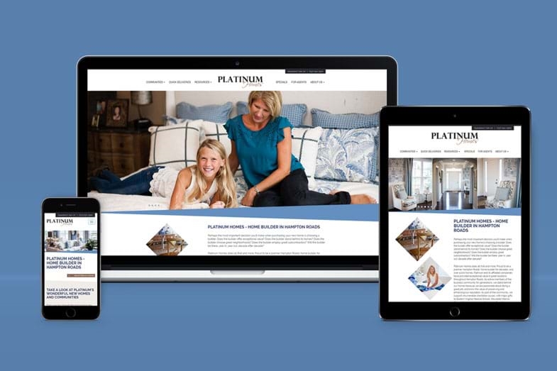 Platinum Homes website redesign showcase presentation