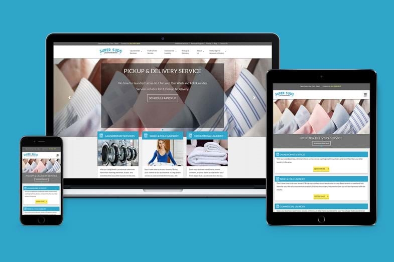 Super Suds website redesign and digital advertising showcase presentation