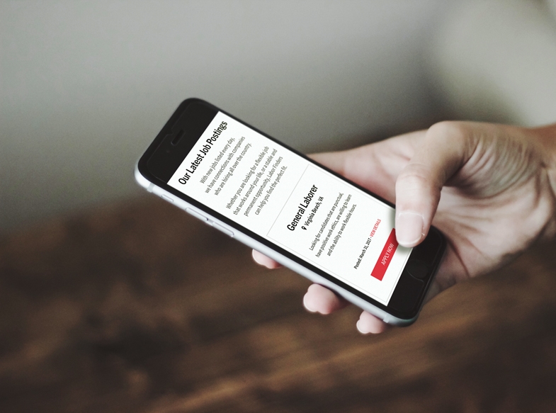 Labor Finders website redesign mobile