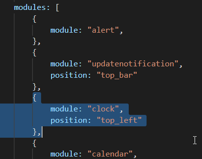 MagicMirror clock module