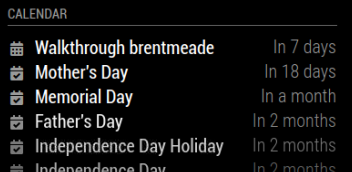 MagicMirror calendar display