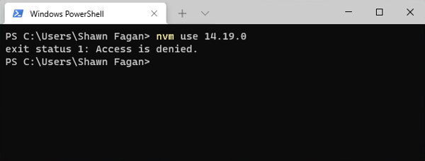 nvm use error